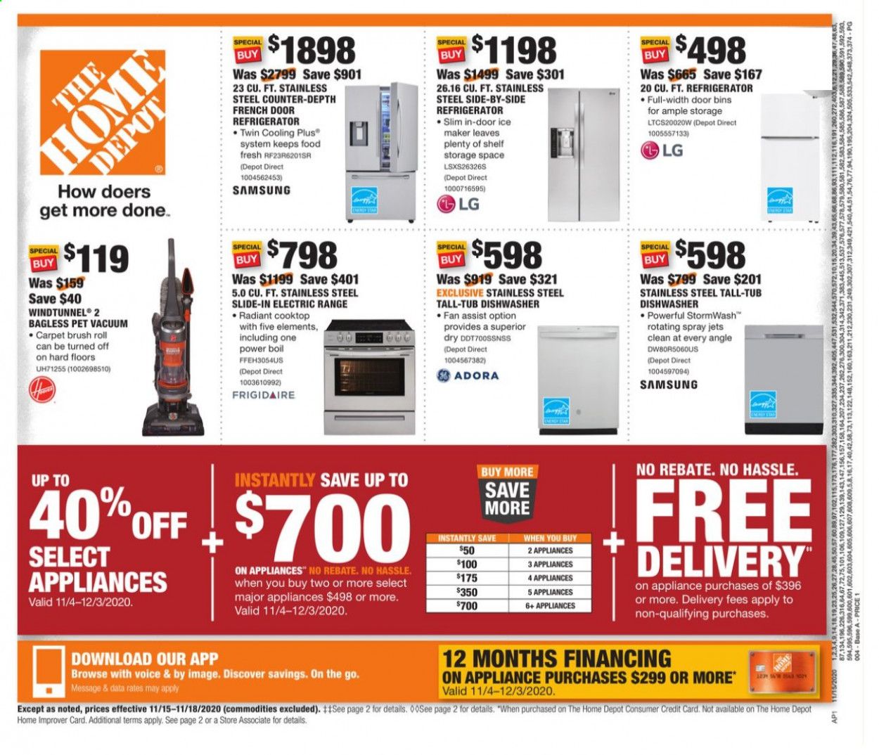The Home Depot Weekly Ad Flyer November 15 to November 18